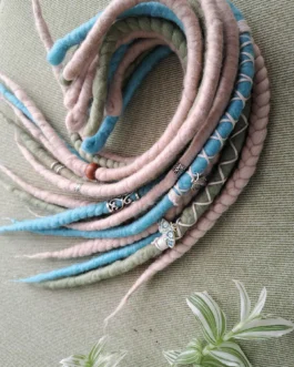 Blonde Blue Green Boho Dreadlocks