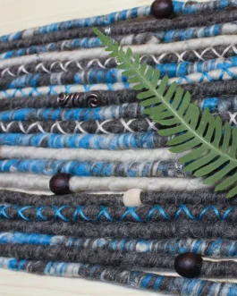 Blue Grey Wool Dreadlock Extensions