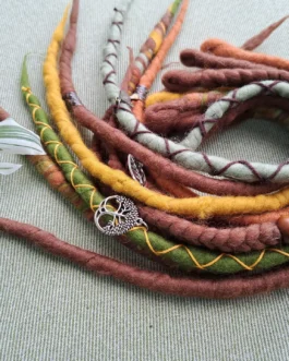 Brown forest wool dreadlocks extensions