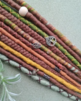Brown forest wool dreadlocks extensions
