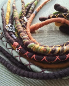 Dark Brown Forest Wool Dreadlock Extensions