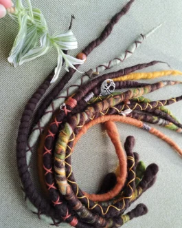 Dark Brown Forest Wool Dreadlock Extensions