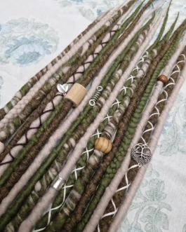 Green Copper Wool Dreadlock Extensions