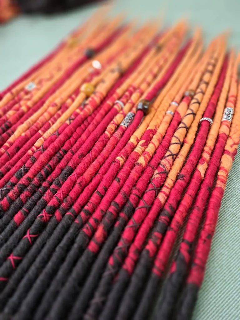 Red Ombre Dreadlock extensions
