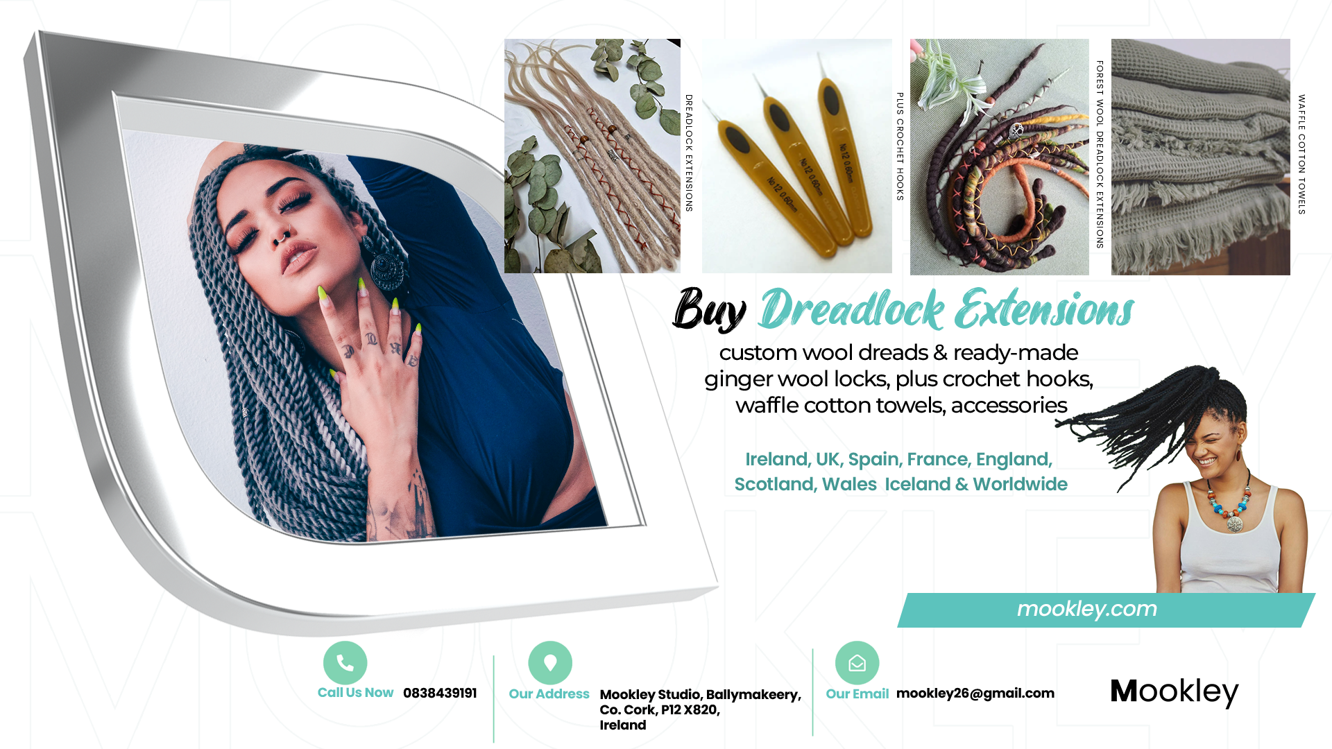 Buy dreadlock extensions custom wool dreads ready-made ginger locks Ireland,UK